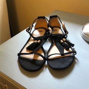 H&M Black Sandals with Tassels